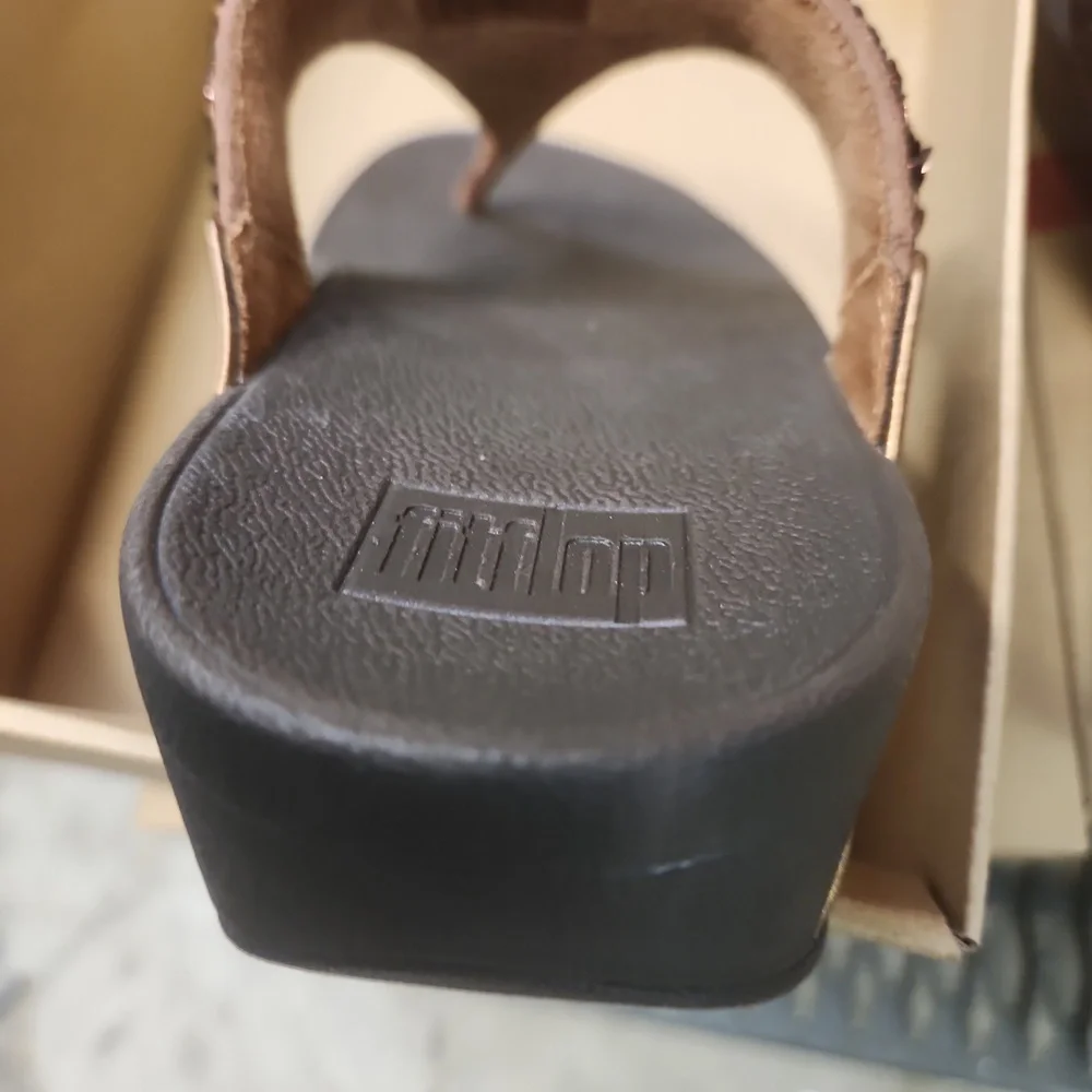 Nitb Fitflop Lulu sandle with summer 💖 sparkle brown / bronze_6